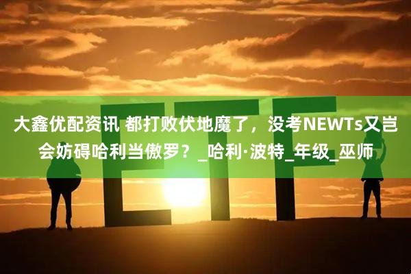 大鑫优配资讯 都打败伏地魔了，没考NEWTs又岂会妨碍哈利当傲罗？_哈利·波特_年级_巫师
